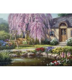 Puzzle Anatolian Cherry Blossom Cottage 1000 peças