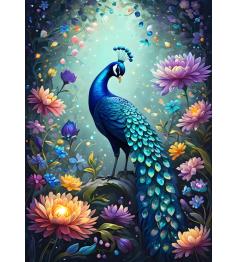 Puzzle Bluebird Flores e Pavão de 500 peças