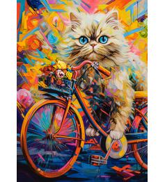 Puzzle Castorland Bicicleta de gatinho floral de 180 peças