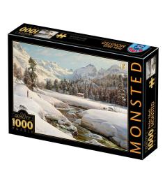 Puzzle D-Toys Paisagem de inverno na Suíça de 1000 Pzs