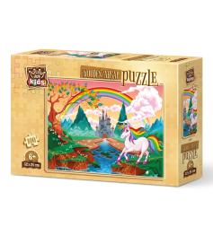 Puzzle de Madeira Art Puzzle arco-íris unicórnio 100P