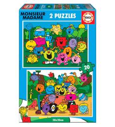 Puzzle Educa Monsieur Madame de 2 x 20 Peças