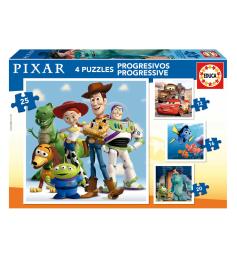 Puzzle Educa Pixar Progresivo 12+16+20+25 peças