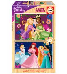 Puzzle Educa Princesas da Disney de 2 x 50 peças madeira