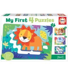 Puzzle educacional de Animais da Selva 5+6+7+8 peças