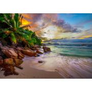 Puzzle Enjoy Praia das Seychelles ao pôr do Sol de 1000 Peças