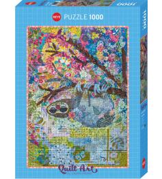 Puzzle Heye Arte de Colcha, Preguiça Tricotada de 1000 Peças