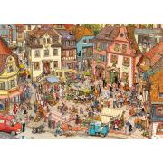 Heye Market Square Puzzle, Caixa Triangular de 1000 Peças