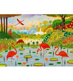 Puzzle Pieces and Peace Flamingos Caribenhos de 1000 Pçs