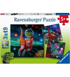 Ravensburger Puzzle Dinossauros no Espaço 3x49 Pcs