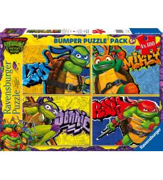 Puzzle Ravensburger Ninja Turtles de 4 x 100 Peças
