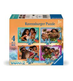 Puzzle Ravensburger Vaiana 2 Progressivo de 12+16+20+24 Pç