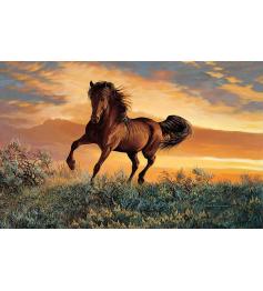 Puzzle SunsOut Cavalo Mustang ao pôr do Sol de 1000 Peças