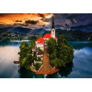 Puzzle Trefl Lago Bled, Eslovênia de 1000 Peças